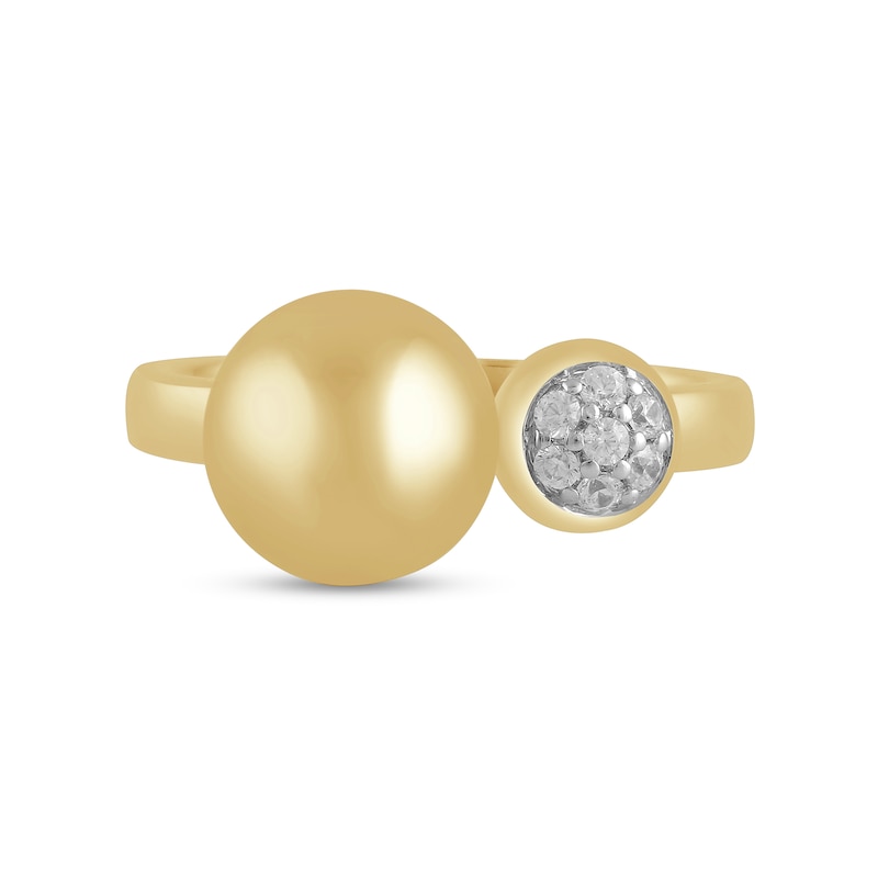 Main Image 3 of 1/10 CT. T.W. Certified Lab-Created Multi-Diamond Bead Ring in Sterling Silver with 24K Gold Plate (F/SI2)