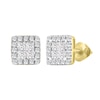 Thumbnail Image 1 of 1/2 CT. T.W. Quad Square-Cut Diamond Frame Stud Earrings in 10K Gold