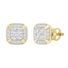 Thumbnail Image 1 of 1/2 CT. T.W. Cushion-Shaped Certified Lab-Grown Multi-Diamond Frame Stud Earrings in 10K Gold (F/SI2)