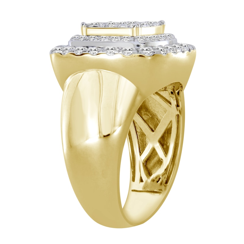Main Image 2 of 2-1/4 CT. T.W. Cushion-Shaped Certified Lab-Grown Multi-Diamond Double Frame Ring in 10K Gold (F/SI2)