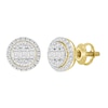 Thumbnail Image 1 of 1-1/4 CT. T.W. Emerald-Cut and Round Certified Lab-Created Multi-Diamond Frame Stud Earrings in 10K Gold (F/SI2)