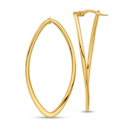 44.73mm Oval Hoop Earrings in Hollow 14K Gold