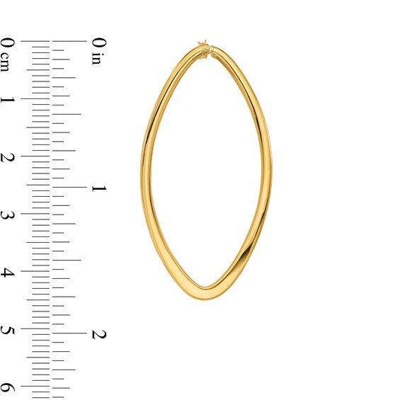 44.73mm Oval Hoop Earrings in Hollow 14K Gold
