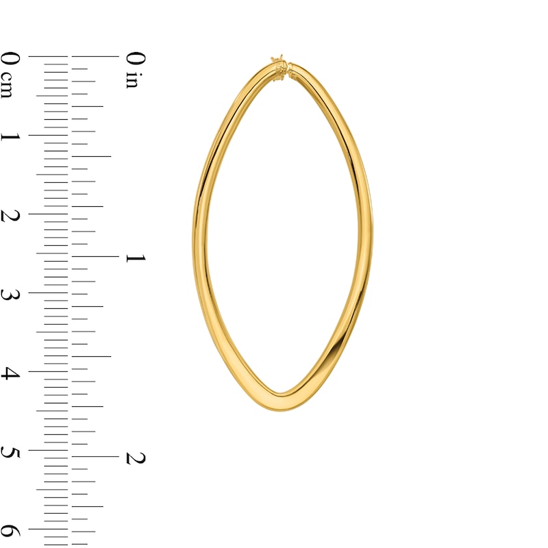 Main Image 2 of 44.73mm Oval Hoop Earrings in Hollow 14K Gold