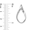 Thumbnail Image 2 of 24.0mm Twist Oval Hoop Earrings in Hollow 14K White Gold