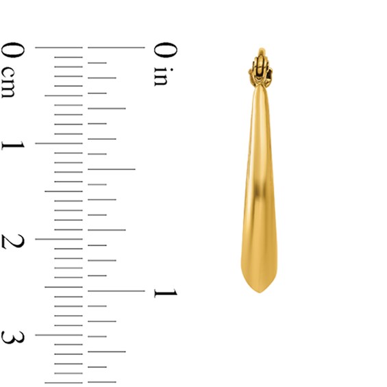25.0mm Graduated Oval Hoop Earrings in Hollow 14K Gold