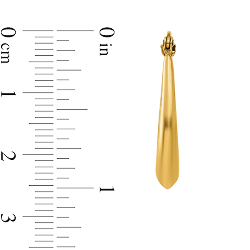 Main Image 2 of 25.0mm Graduated Oval Hoop Earrings in Hollow 14K Gold