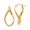 Thumbnail Image 1 of 24.0mm Twist Oval Hoop Earrings in Hollow 14K Gold