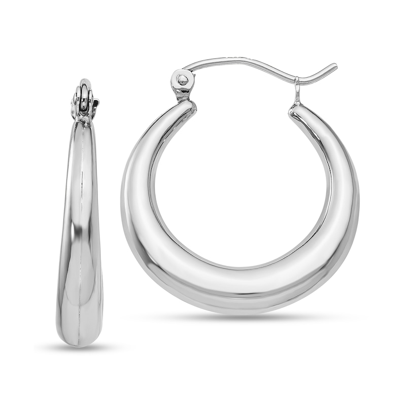 Main Image 1 of 23.0mm Graduated Hoop Earrings in Hollow 14K White Gold