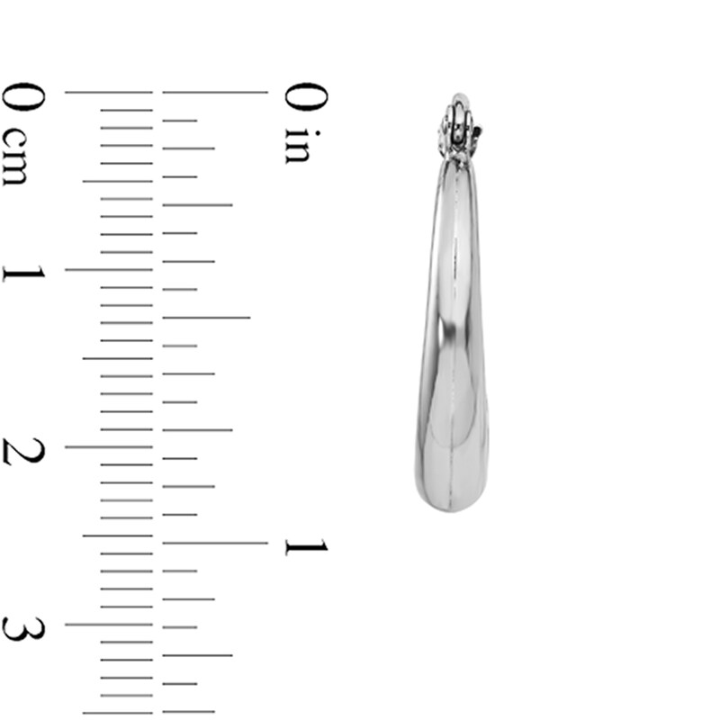 Main Image 2 of 23.0mm Graduated Hoop Earrings in Hollow 14K White Gold