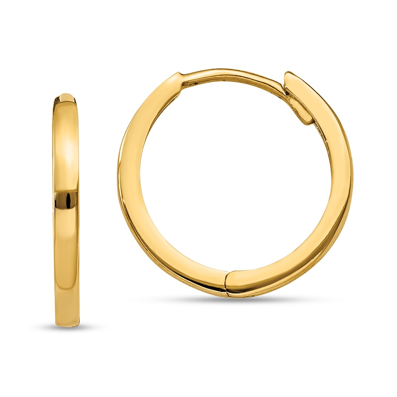 Main Image 1 of 14.0mm Huggie Hoop Earrings in Solid 14K Gold