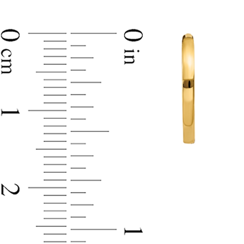 Main Image 2 of 14.0mm Huggie Hoop Earrings in Solid 14K Gold