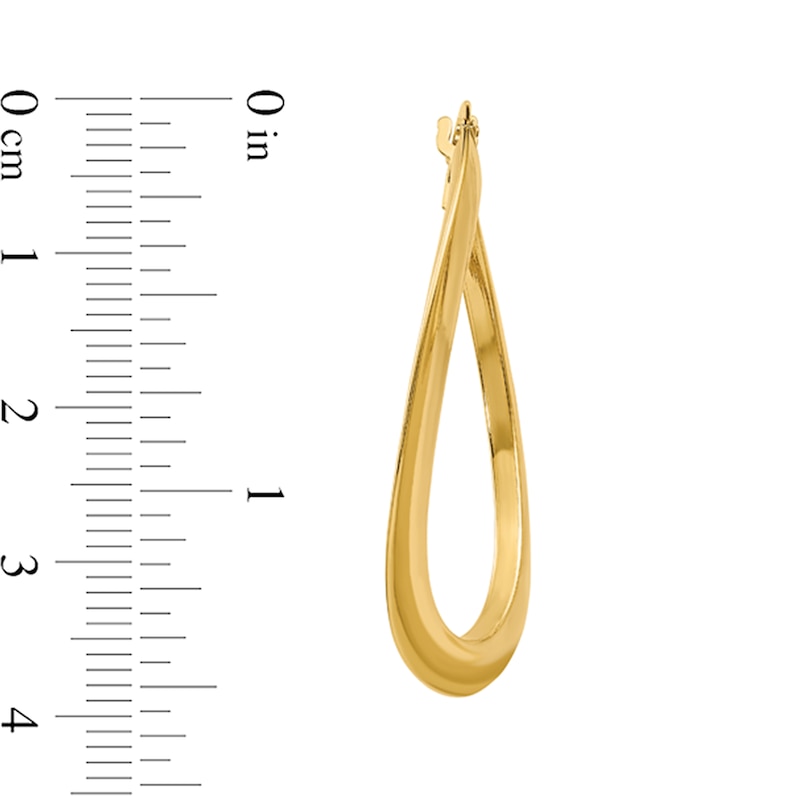 Main Image 2 of 38.0mm Twist Oval Hoop Earrings in Hollow 14K Gold