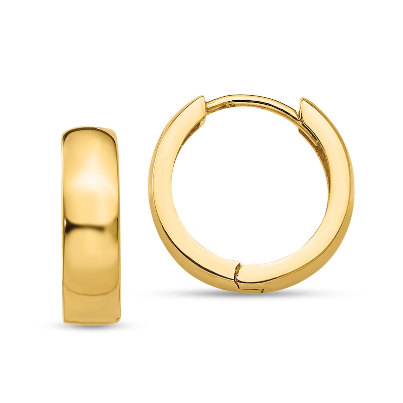 Main Image 1 of 12.8mm Huggie Hoop Earrings in Solid 14K Gold