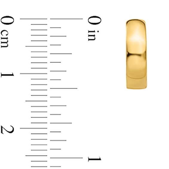 12.8mm Huggie Hoop Earrings in Solid 14K Gold