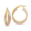 Thumbnail Image 1 of 22.0mm Triple Twist Hoop Earrings in Hollow 14K Tri-Tone Gold