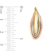 Thumbnail Image 2 of 22.0mm Triple Twist Hoop Earrings in Hollow 14K Tri-Tone Gold