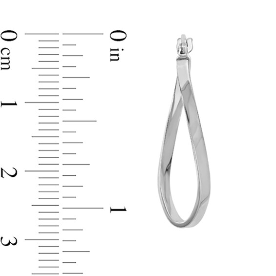 26.0mm Twist Oval Hoop Earrings in Hollow 14K White Gold