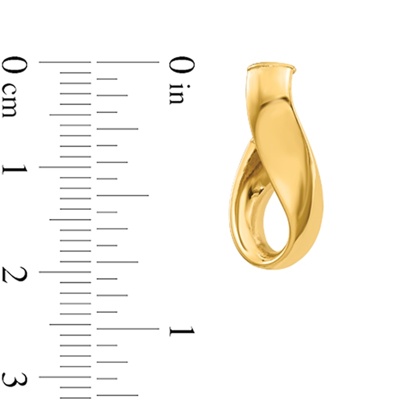 Main Image 2 of 20.0mm Ribbon Twist Hoop Earrings in Hollow 14K Gold