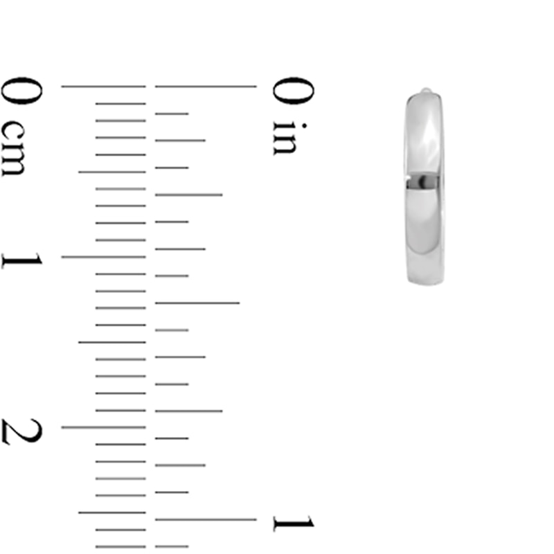 Main Image 2 of 11.0mm Huggie Hoop Earrings in Solid 14K White Gold