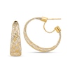 Thumbnail Image 1 of 26.5mm Tapered Mesh Hoop Earrings in Hollow 14K Gold