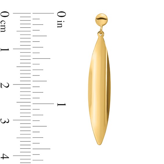 Marquise Dangle Drop Earrings in Hollow 14K Gold