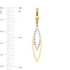 Thumbnail Image 2 of Diamond-Cut Open Marquise Double Dangle Drop Earrings in Semi-Solid 14K Two-Tone Gold