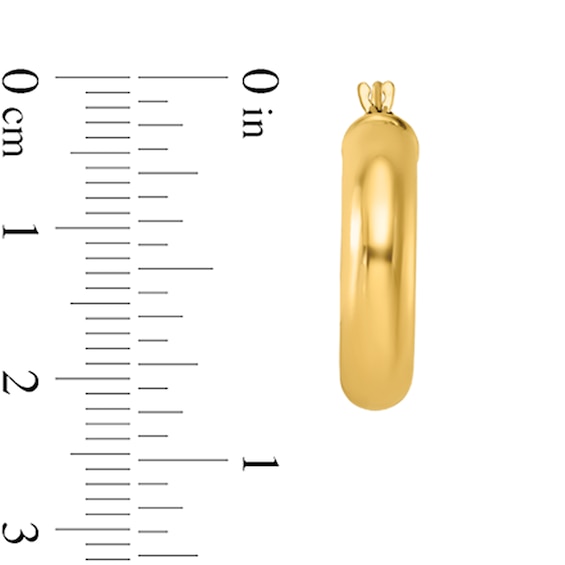 20.9mm Tube Hoop Earrings in Hollow 14K Gold