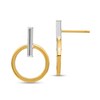 Thumbnail Image 1 of Doorknocker Drop Earrings in Solid 14K Two-Tone Gold