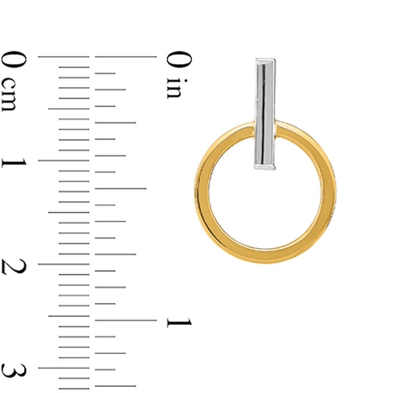 Main Image 2 of Doorknocker Drop Earrings in Solid 14K Two-Tone Gold