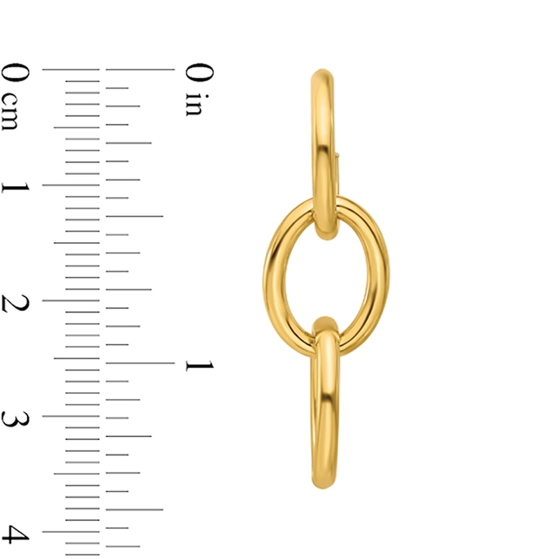 Main Image 2 of Double Chain Link Drop Earrings in Hollow 14K Gold