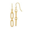 Thumbnail Image 1 of Diamond-Cut Oval Chain Link Drop Earrings in Hollow 14K Gold