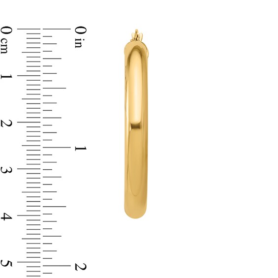 40.5mm Tube Hoop Earrings in Hollow 14K Gold