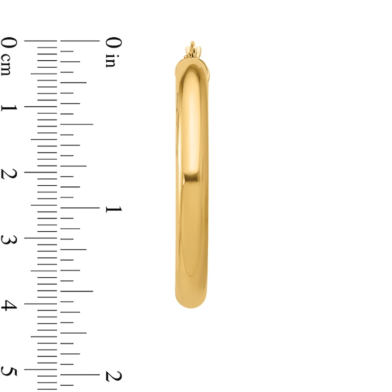 Main Image 2 of 40.5mm Tube Hoop Earrings in Hollow 14K Gold