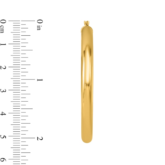 53.0mm Tube Hoop Earrings in Hollow 14K Gold