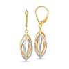 Thumbnail Image 1 of Intertwined Teardrop Dangle Earrings in Hollow 14K Two-Tone Gold