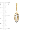 Thumbnail Image 2 of Intertwined Teardrop Dangle Earrings in Hollow 14K Two-Tone Gold