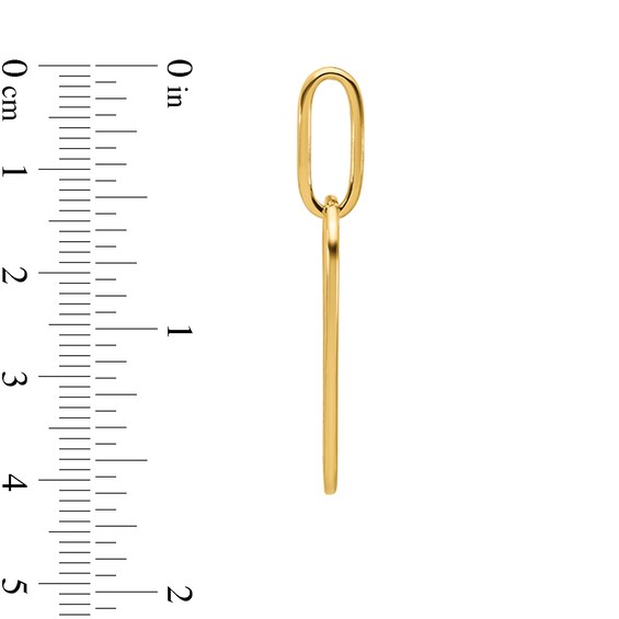 Paper Clip Drop Earrings in Hollow 14K Gold