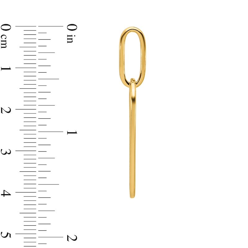 Main Image 2 of Paper Clip Drop Earrings in Hollow 14K Gold