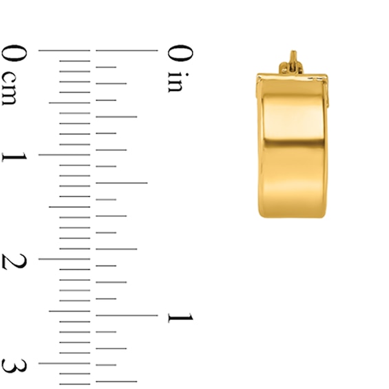 15.6mm Square Tube Hoop Earrings in Hollow 14K Gold