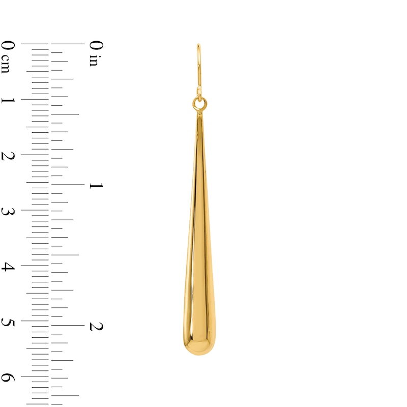 Main Image 2 of Polished Elongated Teardrop Earrings in Hollow 14K Gold