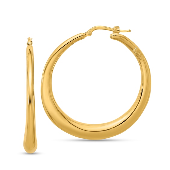 43.1mm Graduated Hoop Earrings in Hollow 14K Gold