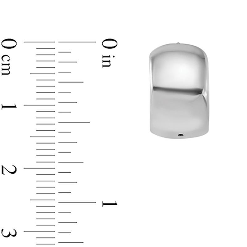 Main Image 2 of 15.5mm Huggie Hoop Earrings in Hollow 14K White Gold