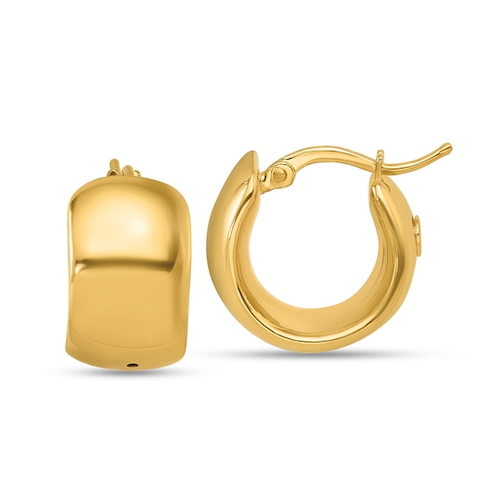 15.5mm Huggie Hoop Earrings in Hollow 14K Gold