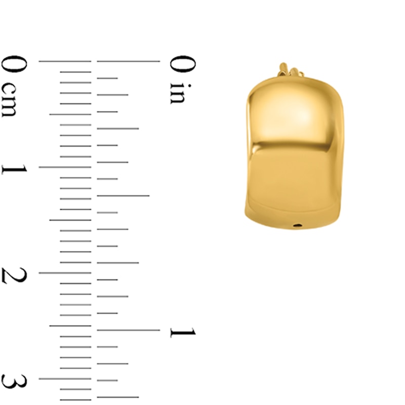 Main Image 2 of 15.5mm Huggie Hoop Earrings in Hollow 14K Gold