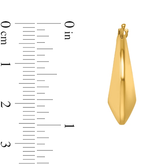 24.6mm Graduated Knife Edge Hoop Earrings in Hollow 14K Gold