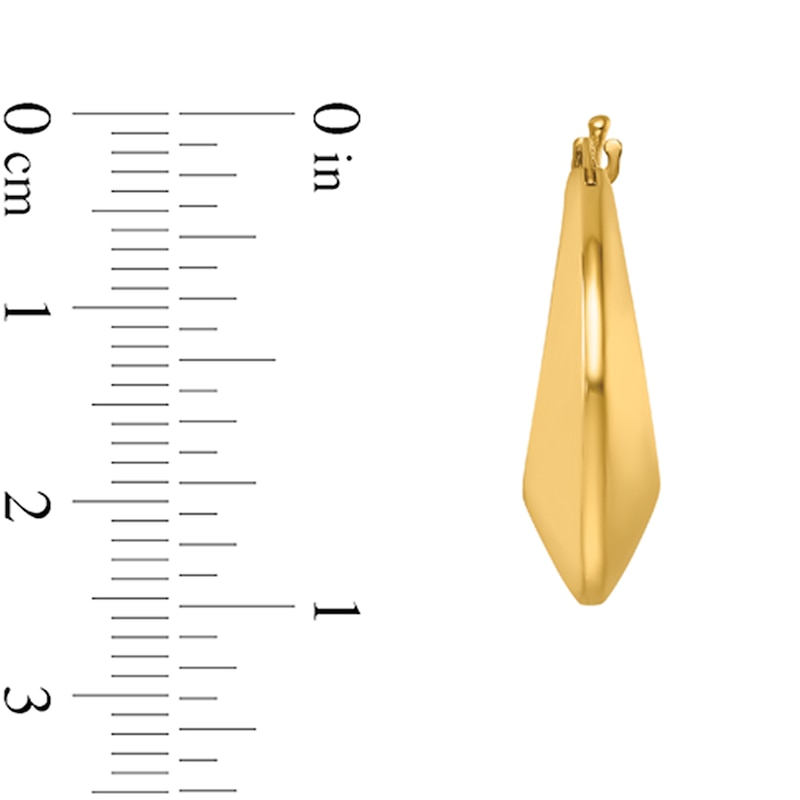 Main Image 2 of 24.6mm Graduated Knife Edge Hoop Earrings in Hollow 14K Gold