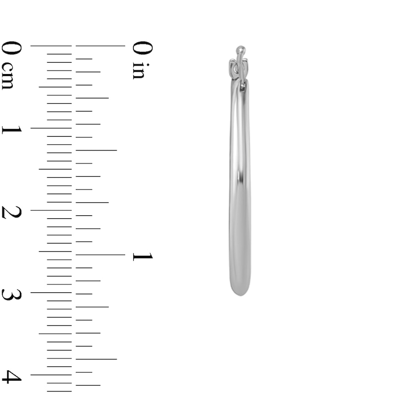Main Image 2 of 27.0mm Graduated Oval Hoop Earrings in Hollow 14K White Gold