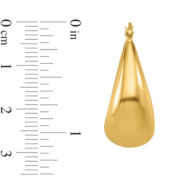 27.9mm Graduated Oval Hoop Earrings in Hollow 14K Gold