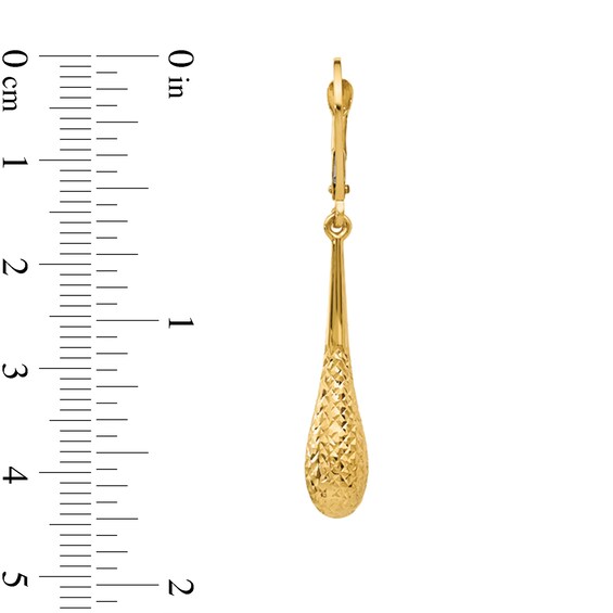 Diamond-Cut Teardrop Earrings in Hollow 14K Gold